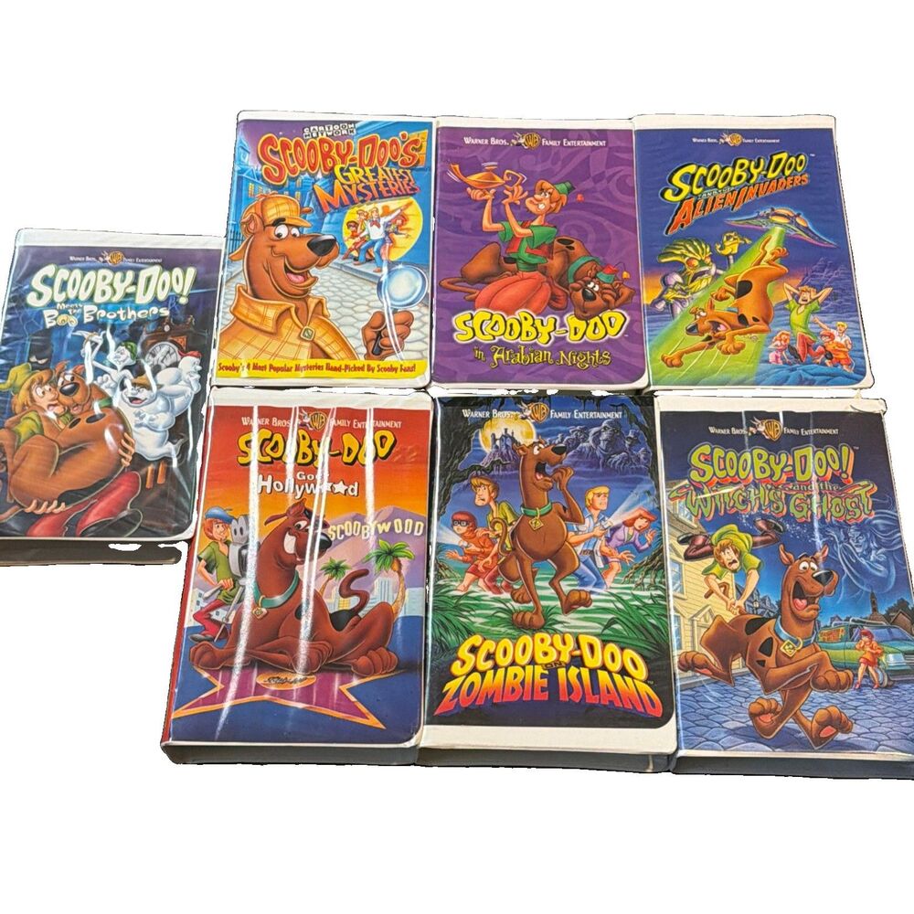 Vintage Scooby Doo VHS Lot of 7 Movies Zombie Island Alien Invaders 90s Y2K